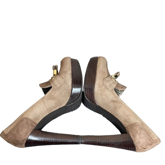 Authentic Stuart Weitzman Tassup Platform Pumps suede size 7 1/2 M - Picture 5 of 14